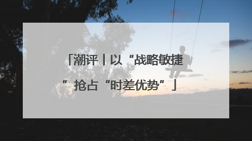 潮评丨以“战略敏捷”抢占“时差优势”