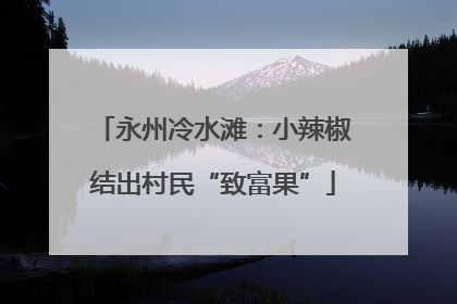永州冷水滩：小辣椒结出村民“致富果”