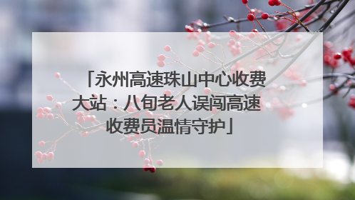 永州高速珠山中心收费大站：八旬老人误闯高速 收费员温情守护