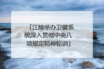 江陵举办卫健系统深入贯彻中央八项规定精神轮训