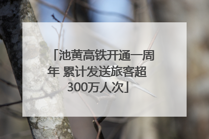 池黄高铁开通一周年 累计发送旅客超300万人次