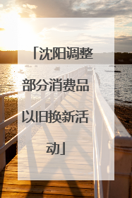 沈阳调整部分消费品以旧换新活动