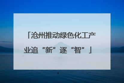 沧州推动绿色化工产业追“新”逐“智”