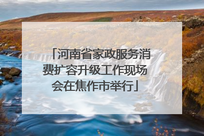 河南省家政服务消费扩容升级工作现场会在焦作市举行