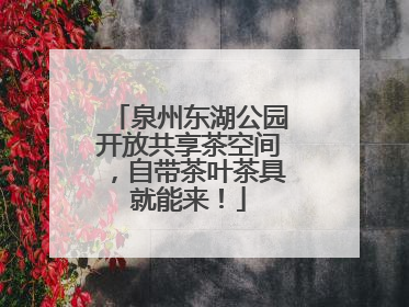 泉州东湖公园开放共享茶空间，自带茶叶茶具就能来！