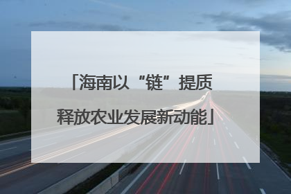 海南以“链”提质 释放农业发展新动能