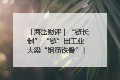 海岱财评｜“链长制” “链”出工业大梁“钢筋铁骨”