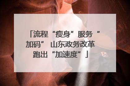 流程“瘦身”服务“加码” 山东政务改革跑出“加速度”