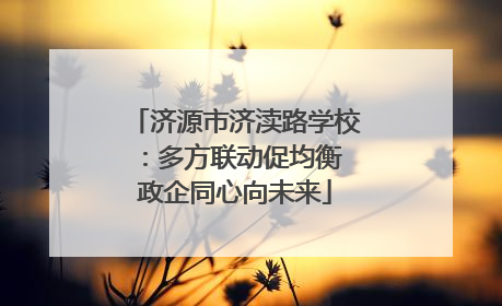 济源市济渎路学校：多方联动促均衡 政企同心向未来
