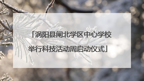 涡阳县闸北学区中心学校举行科技活动周启动仪式