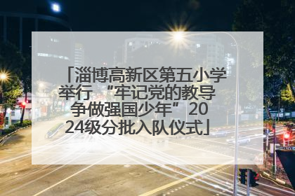 淄博高新区第五小学举行 “牢记党的教导 争做强国少年”2024级分批入队仪式