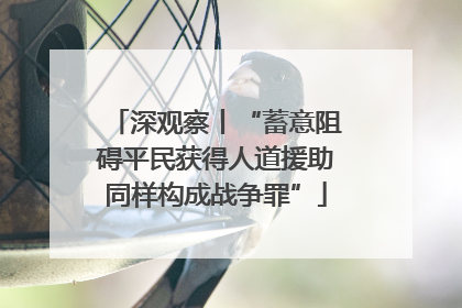 深观察丨“蓄意阻碍平民获得人道援助同样构成战争罪”
