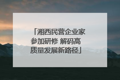 湘西民营企业家参加研修 解码高质量发展新路径