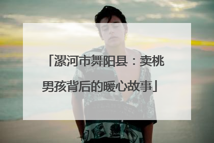 漯河市舞阳县：卖桃男孩背后的暖心故事