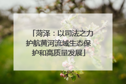 菏泽：以司法之力护航黄河流域生态保护和高质量发展