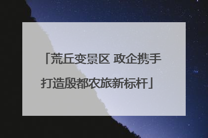 荒丘变景区 政企携手打造殷都农旅新标杆