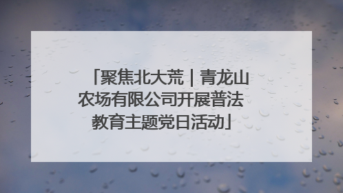 聚焦北大荒｜青龙山农场有限公司开展普法教育主题党日活动