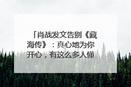肖战发文告别《藏海传》：真心地为你开心，有这么多人懂你，导演回应“是否有第二季”