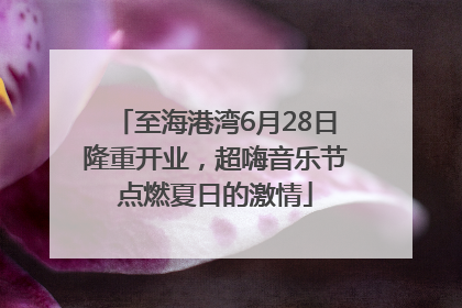 至海港湾6月28日隆重开业，超嗨音乐节点燃夏日的激情