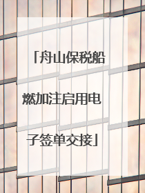 舟山保税船燃加注启用电子签单交接