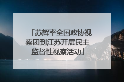 苏辉率全国政协视察团到江苏开展民主监督性视察活动