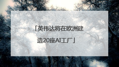 英伟达将在欧洲建造20座AI工厂