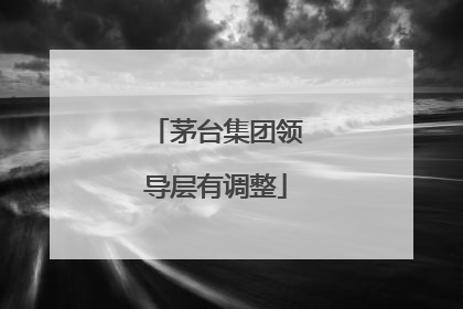 茅台集团领导层有调整