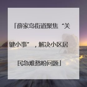 薛家岛街道聚焦“关键小事”，解决小区居民急难愁盼问题