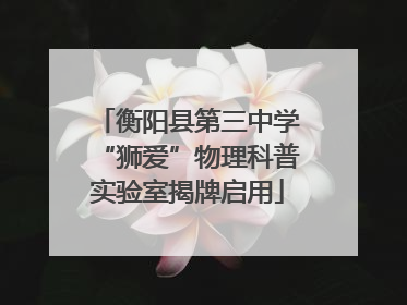 衡阳县第三中学“狮爱”物理科普实验室揭牌启用