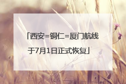 西安=铜仁=厦门航线于7月1日正式恢复