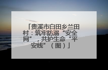 贵溪市白田乡兰田村：筑牢防溺“安全网”，共护生命“平安线”（图）