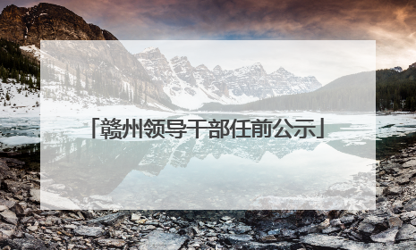 赣州领导干部任前公示