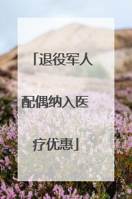 退役军人配偶纳入医疗优惠