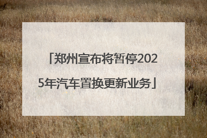 郑州宣布将暂停2025年汽车置换更新业务