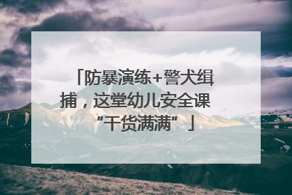 防暴演练+警犬缉捕，这堂幼儿安全课“干货满满”
