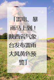 雷电、暴雨马上到！陕西省气象台发布雷雨大风黄色预警