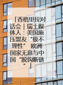 香格里拉对话会｜瑞士媒体人：美国施压盟友“极不理性” 欧洲国家无意与中国“脱钩断链”