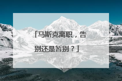 马斯克离职，告别还是暂别？