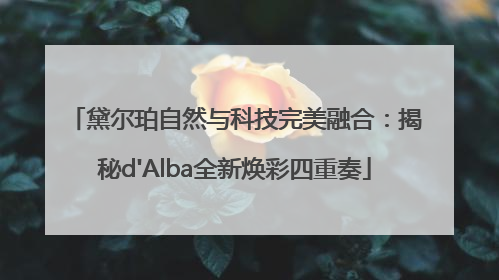 黛尔珀自然与科技完美融合：揭秘d'Alba全新焕彩四重奏