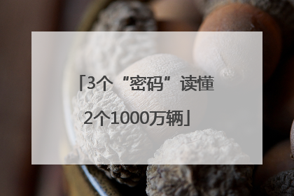 3个“密码”读懂2个1000万辆
