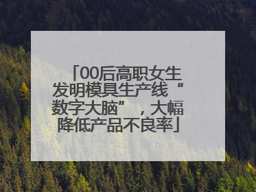 00后高职女生发明模具生产线“数字大脑”，大幅降低产品不良率