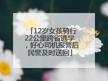 12岁女孩骑行22公里跨省逃学，好心司机报警后民警及时送回