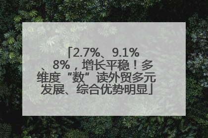 2.7%、9.1%、8%，增长平稳！多维度“数”读外贸多元发展、综合优势明显