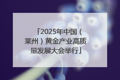 2025年中国（莱州）黄金产业高质量发展大会举行