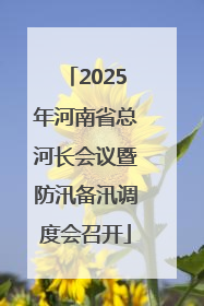 2025年河南省总河长会议暨防汛备汛调度会召开