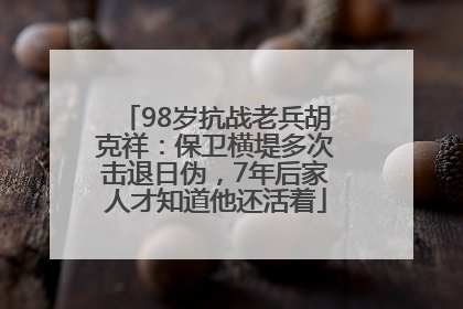 98岁抗战老兵胡克祥：保卫横堤多次击退日伪，7年后家人才知道他还活着